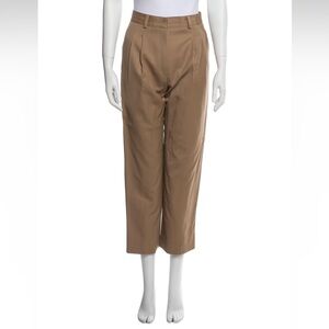 Reformation vintage tan khaki pleated trousers